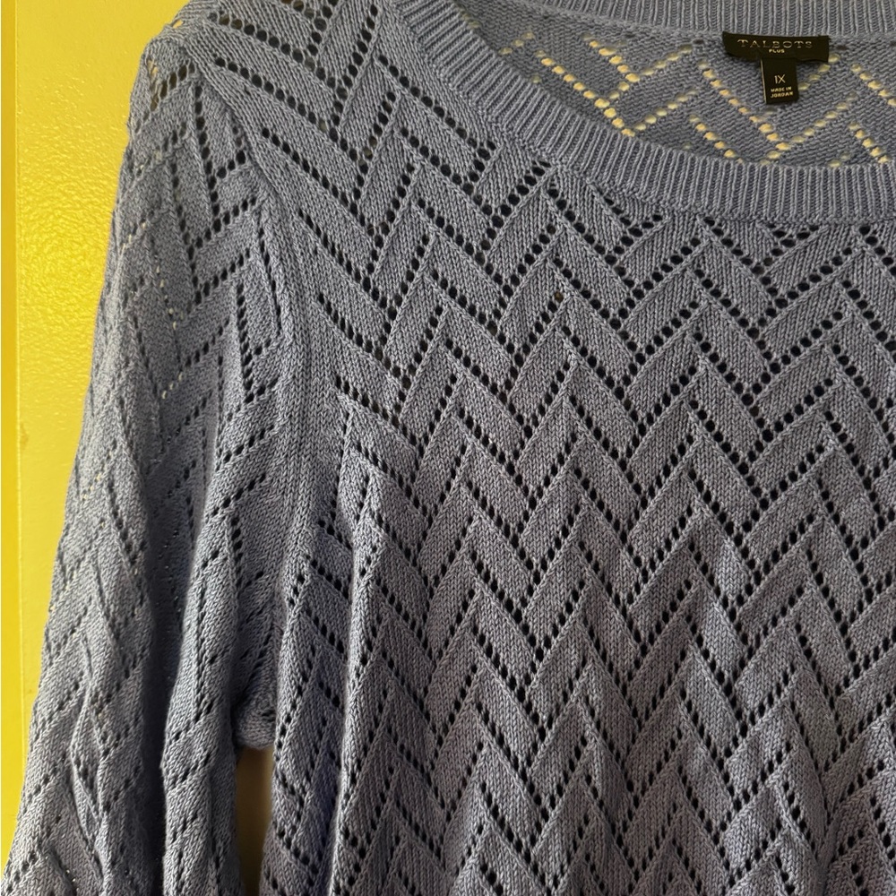 Talbots Periwinkle Crew Neck Sweater - Picture 6 of 7